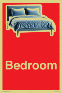 Bedroom Dementia Sign Red